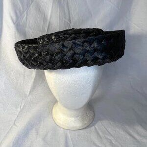Vintage Mr Michael Woman's Black Straw Brimmed Hat